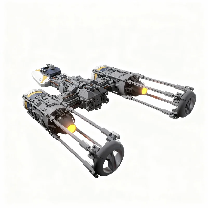 Фото 1270 деталей MOC PiXEL-DANs BTL-A4 YWING VERSION 2 - модификация в стиле UCS, масштаб минифигурок, модель звездной битвы, конструктор, игрушка для самостоятельной сборки. №3