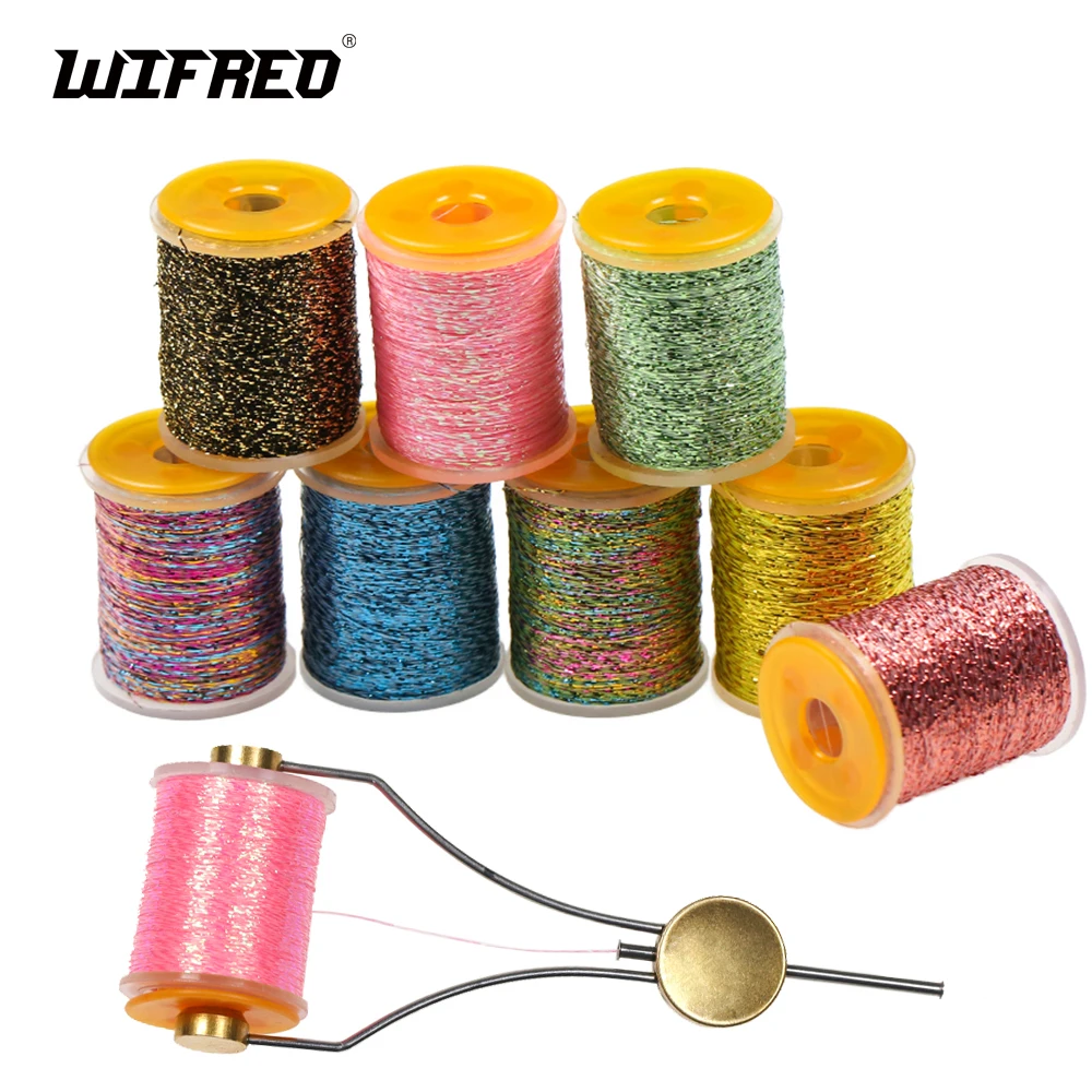 

Wifreo 150D микро-шиньон Нимфа мишура сверкающая металлическая нить для Нимфа зуммер сухие мухи форель материал для вязания мушек аксессуары