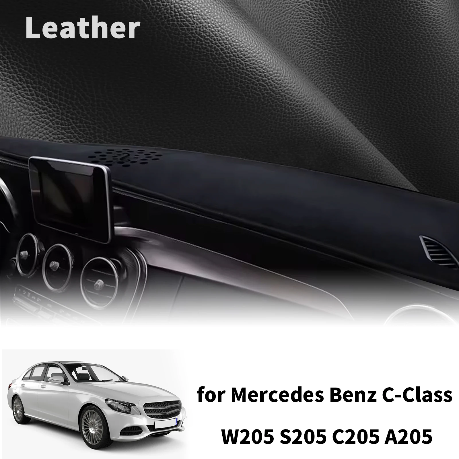 Фото Коврик-накладка на приборную панель для Mercedes-Benz C-Class W205 S205 A205 C205 Coupe, защитный коврик от солнца, аксессуары №1