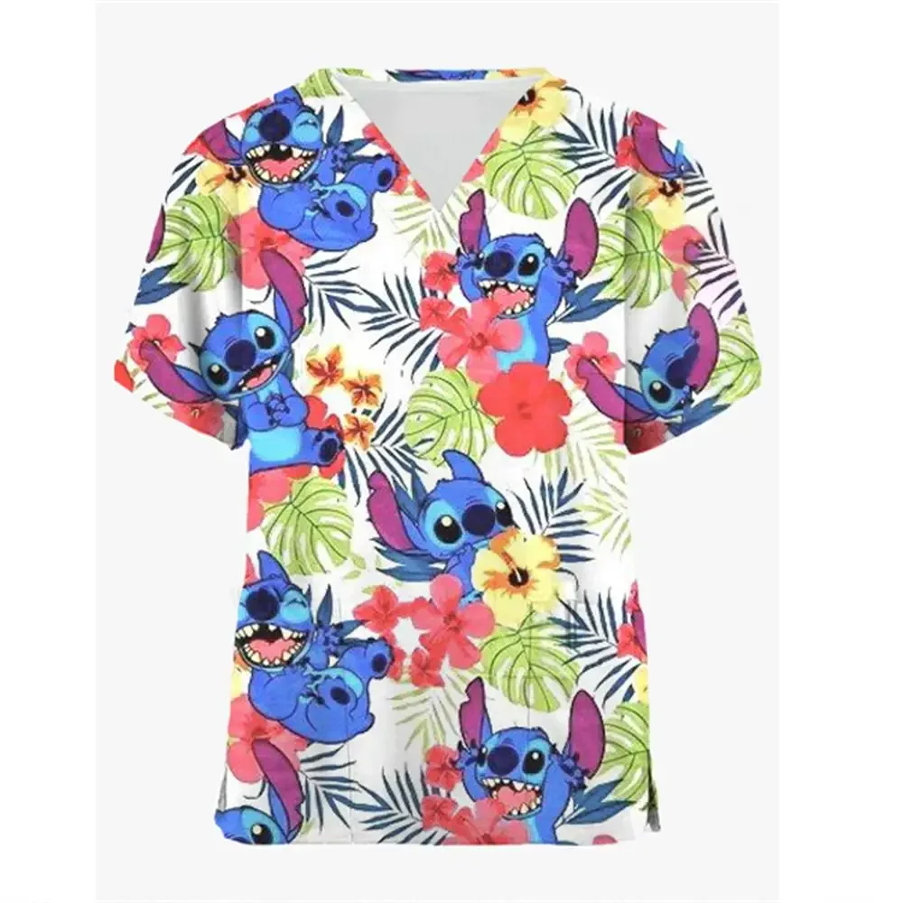 Футболка Miniso женская с карманами рубашка V-образным вырезом одежда для больниц