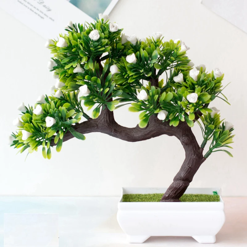 1pc Fake flower simulation bonsai potted living room office pastoral style decoration ornaments home garden supplies