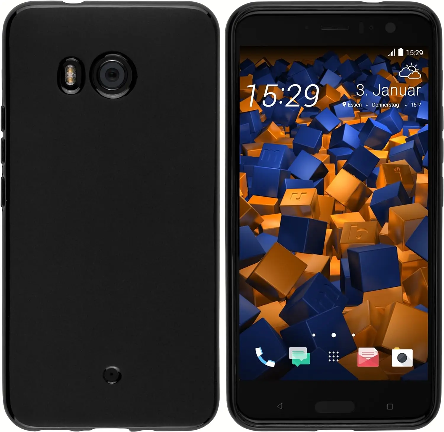 Для HTC U11 мягкая искусственная кожа для Матовая Мягкая силиконовая задняя крышка