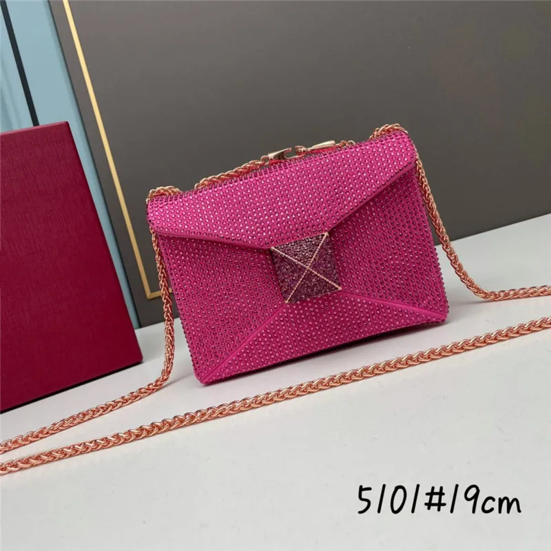 Europe and the United States fashion with diamond chain women's bags large rivets armpit hundred with leather crossbody bag