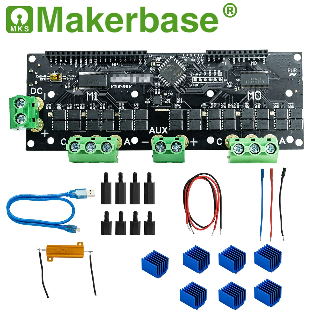 Фото Makerbase XDrive3.6 56 В высокоточный бесщеточный контроллер серводвигателя, базовый к обновлению ODrive3.6 №1