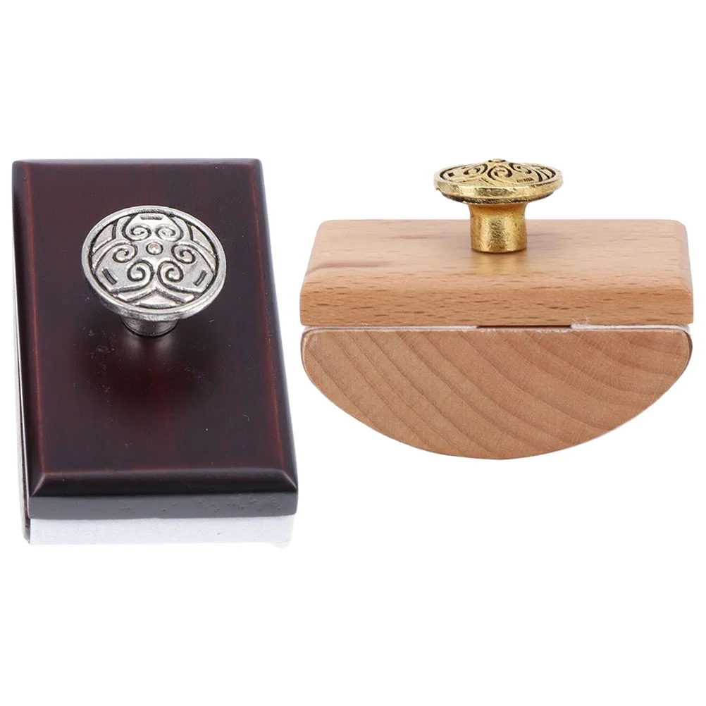 

2 Pcs Blotter Portable Rocker Ink Quick Drying Tool Fountain Pen Toy Tools Wood Absorbing Calligraphy Seal Pens Craft Writing