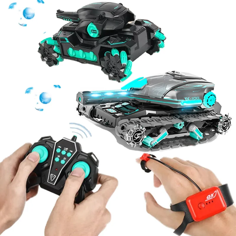 

Rc Tank 2.4G Radio Controlled Car 4WD Crawler Water Bomb War Tank Control Gestures Multiplayer Tank RC Toy Christmas Presents