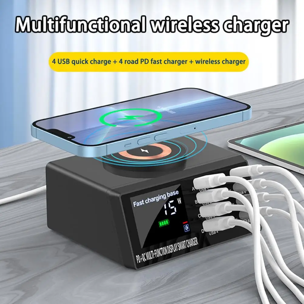 

110W Multi USB Charging Station, USB Fast Charge Charger QC3.0 PD PPS Wireless Charger For iPhone 13 iPad Samsung Xiaomi Laptop