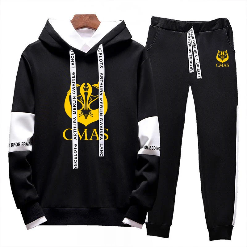 

Scuba Diving CMAS 2023 Men Clothing Sportswear Autumn New Sweatshirts Sport Sets Tracksuits Two Piece Hoodies+Pants 2pcs Set
