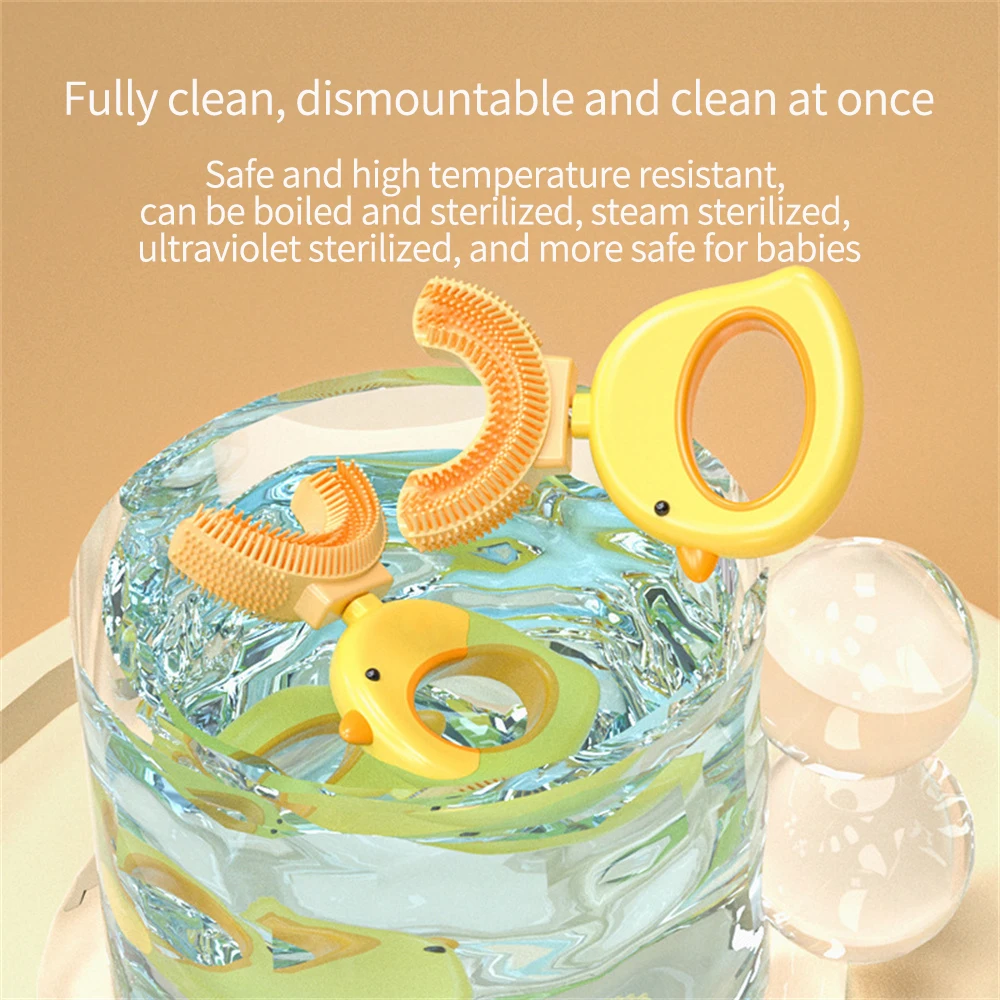 

Детская Силиконовая зубная щетка, U-образный съемный инструмент для чистки зубов, на возраст 2-6 лет