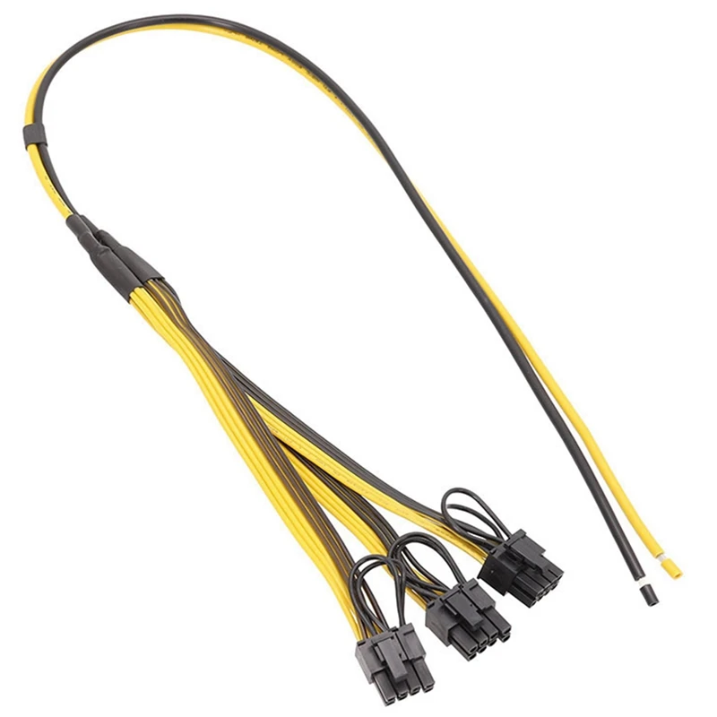 5 шт., графический кабель для майнинга машины, от 1 до 3, 6 контактов + 2 контакта, кабель адаптера, 6 контактов Gpu Graphics Btc, кабель 12Awg + 18Awg Btc(50 + 20 см)