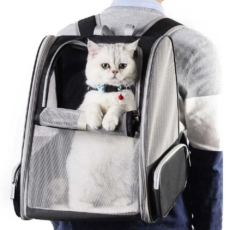 

Expandable Cat Backpack Pet Carrier Bag Breathable Carriers For Cats Small Dogs Travel Carrying Shoulder Backpack Pets Supplies