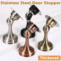 1set stainless steel door stopper non punchmagnetic door stopdoor catchnail free screws for stronger mountfurniture hardware
