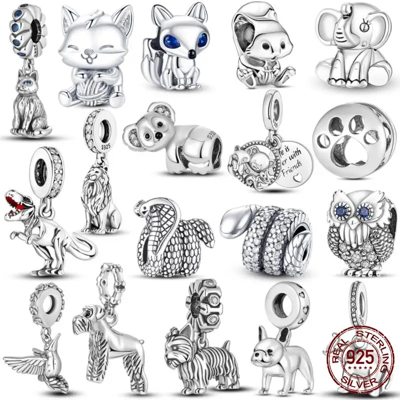 

Браслет Pandora из серебра 925 пробы с подвесками в виде животных