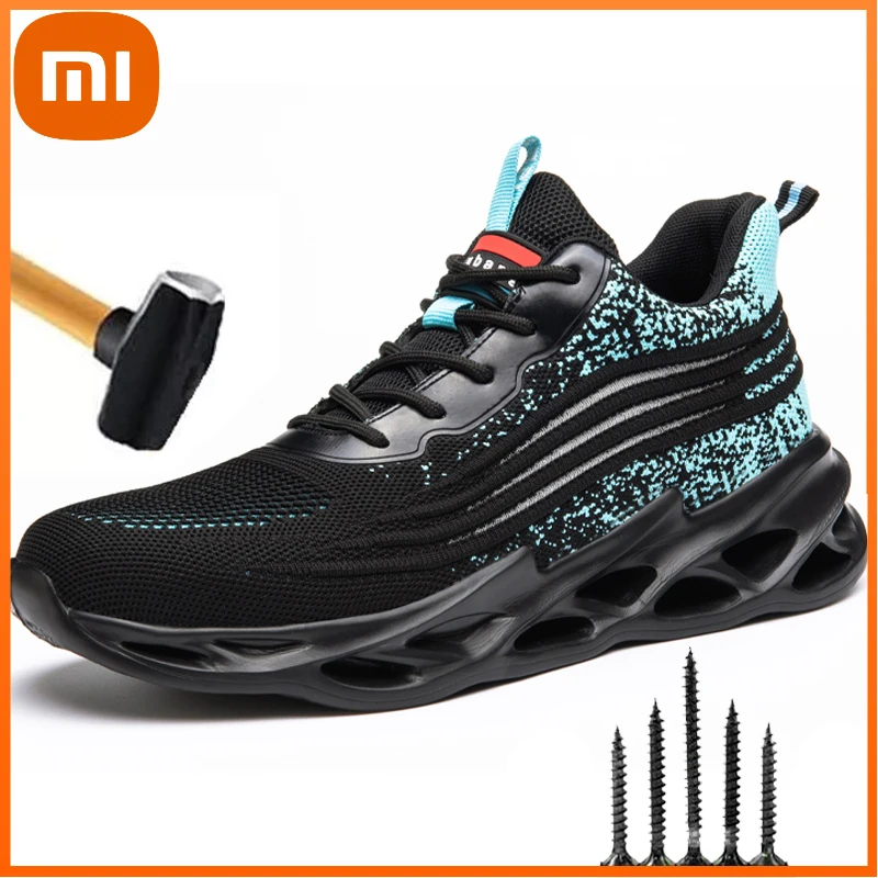 

Xiaomi Safety Footwear Man Work Shoes Anti-Smashing Steel Toe Shoes Working Boots Indestructible Safety Shoes Men Work Sneakers
