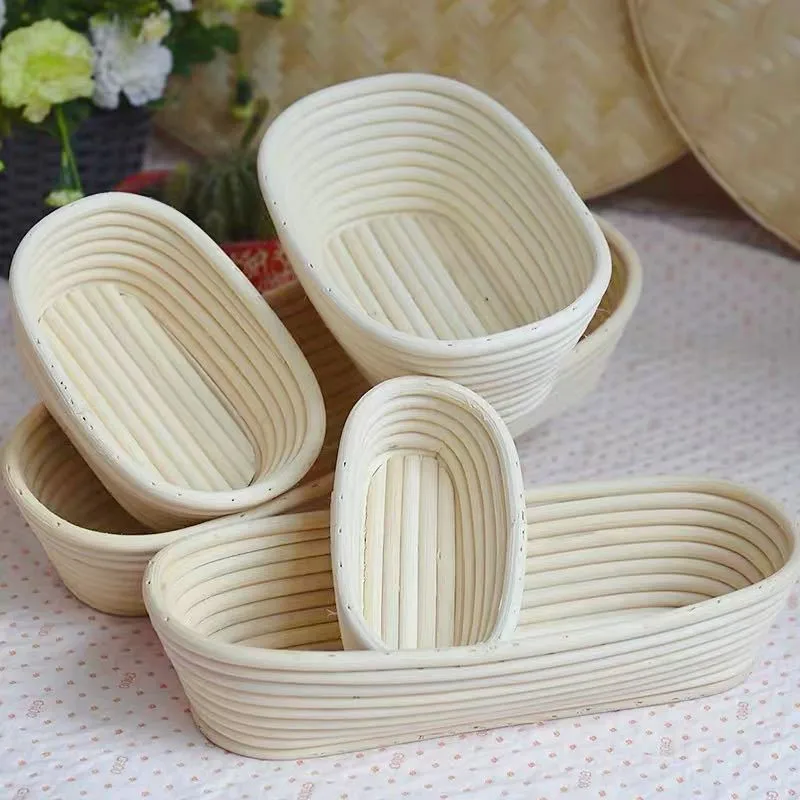 

Овальная корзина из ротанга для брожения хлеба, теста, плетеная корзина из ротанга для переработки массы, кухонные принадлежности
