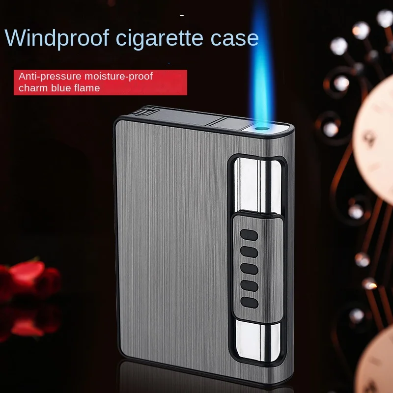 

Cigarette Case Integrated Two-in-One Anti-Pressure Moisture-Proof Automatic Cigarette Case Gas Lighters