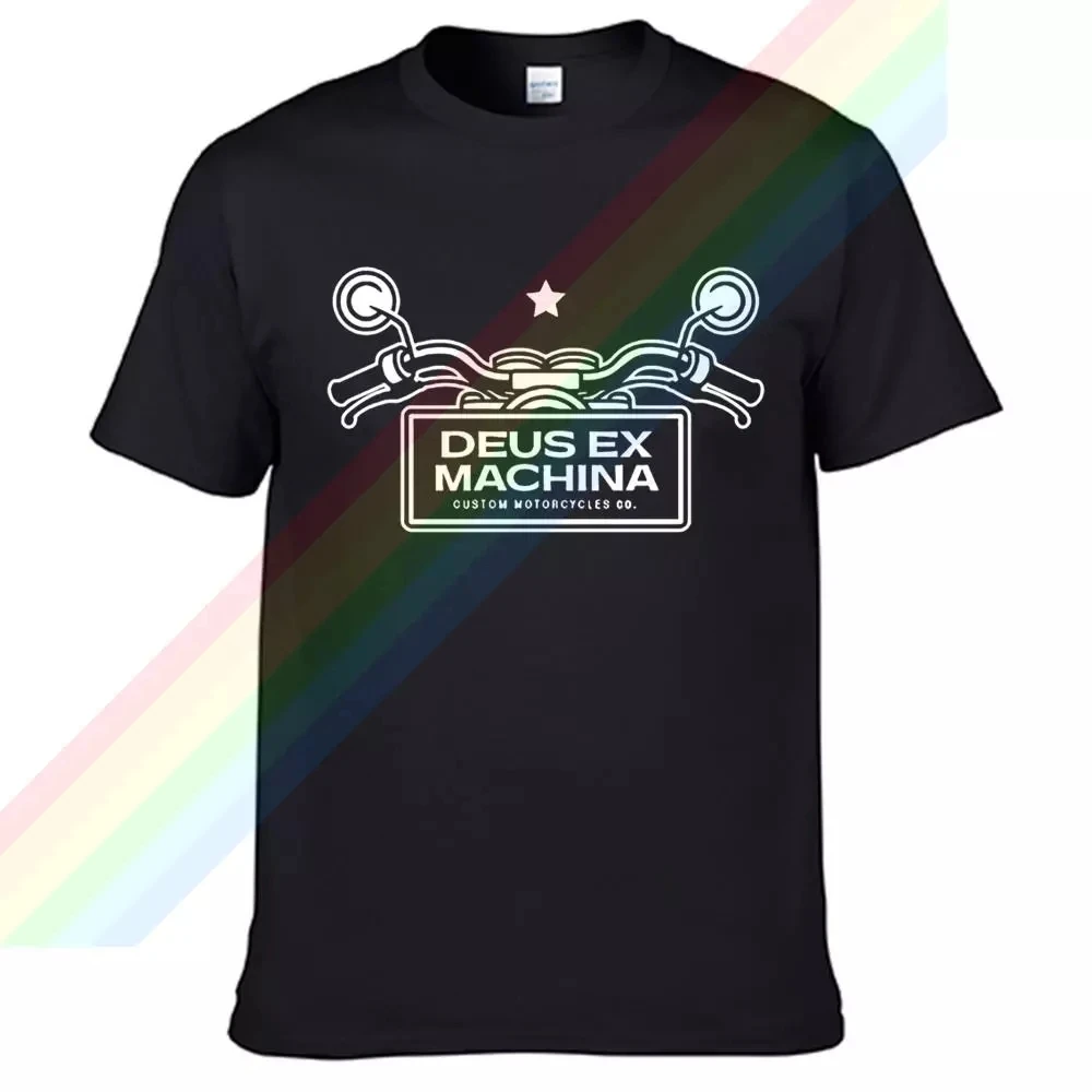 

Белая мужская футболка Deus-ex-machina с мотоциклом, брендовая футболка унисекс