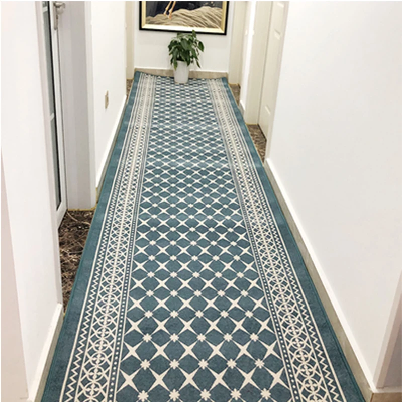 

Geometry Moroccan Carpets Long Corridor Hallway Rug Home Living Room Area Rug Crystal Velvet Kitchen Bedroom Floor Mat Doormat