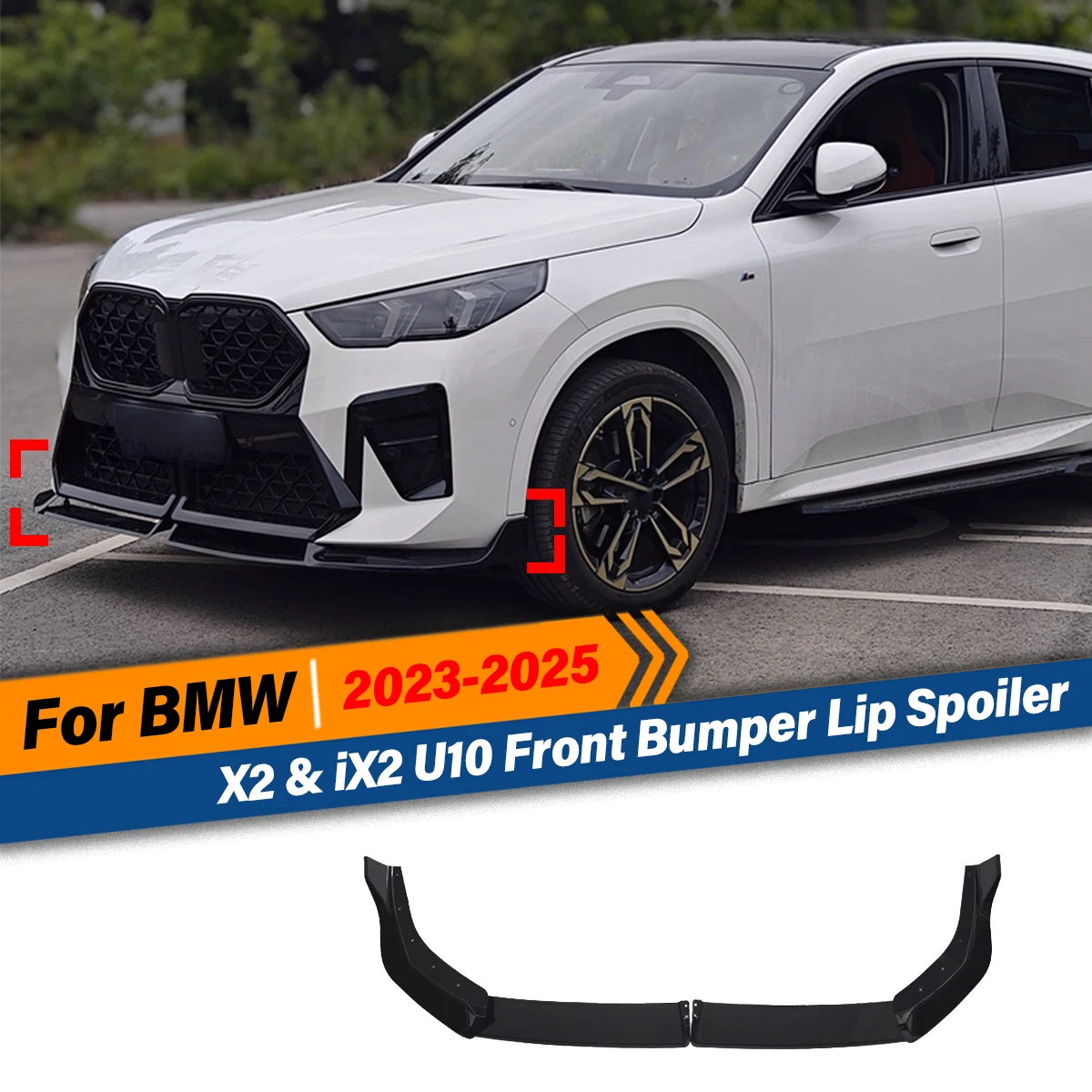 

Для BMW X2 и IX2 U10 2023 2024 2025 автомобильный передний бампер, спойлер, сплиттер, аксессуары, комплект кузова
