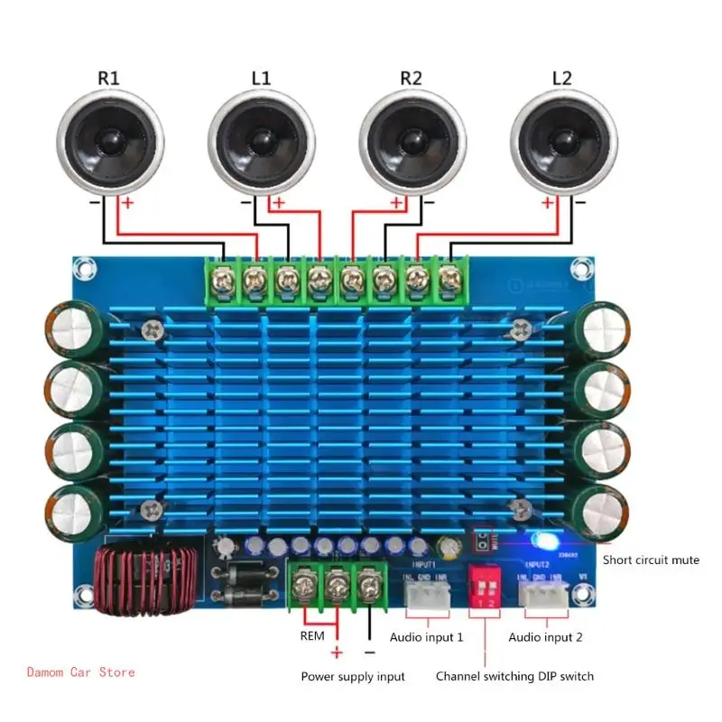 Четырехканальный усилитель TDA7850 Усилитель мощности AudiosBoard 4-канальный звук 50Wx4