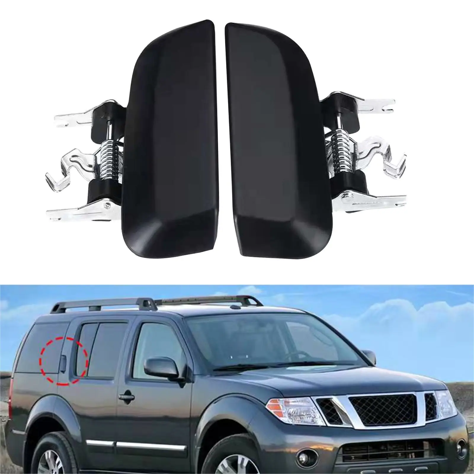 

1 Pair Rear Outside Outer Door Handle Left with Right for Nissan Pathfinder R51 2005-2013 82606-EA502
