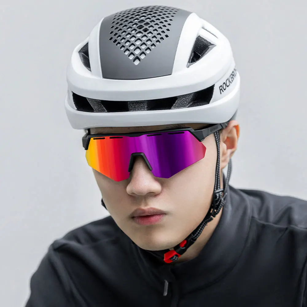 

Очки ROCKBROS велосипедные поляризационные для мужчин и женщин, зеркальные солнцезащитные аксессуары для езды на горном велосипеде, с 4 линзами, с защитой от ветра, с оправой для близорукости