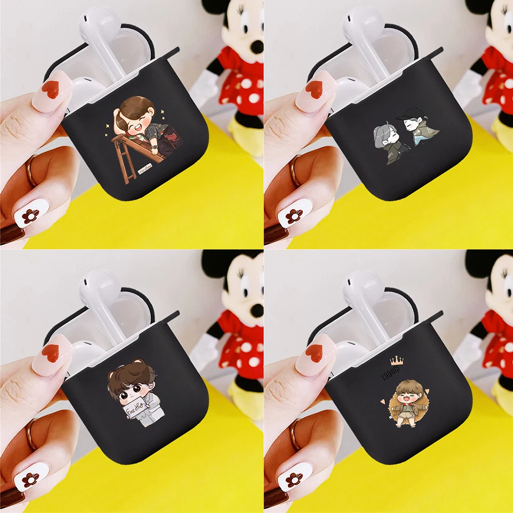 

Silicone cover for Airpods 1/2 Earphone Agust D Suga King Cute Kpop Cartoon soft Fundas Airpods Case Air Pods Charging Box Bags