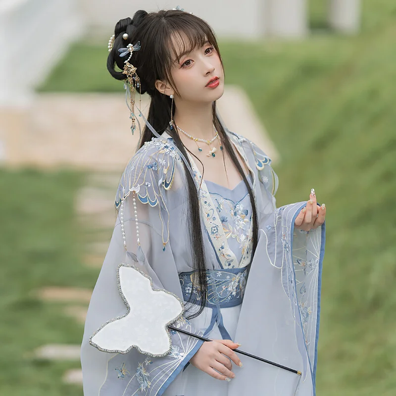 Yunzang-старинный костюм династии Тан и песни женская одежда вышивка луной бабочка