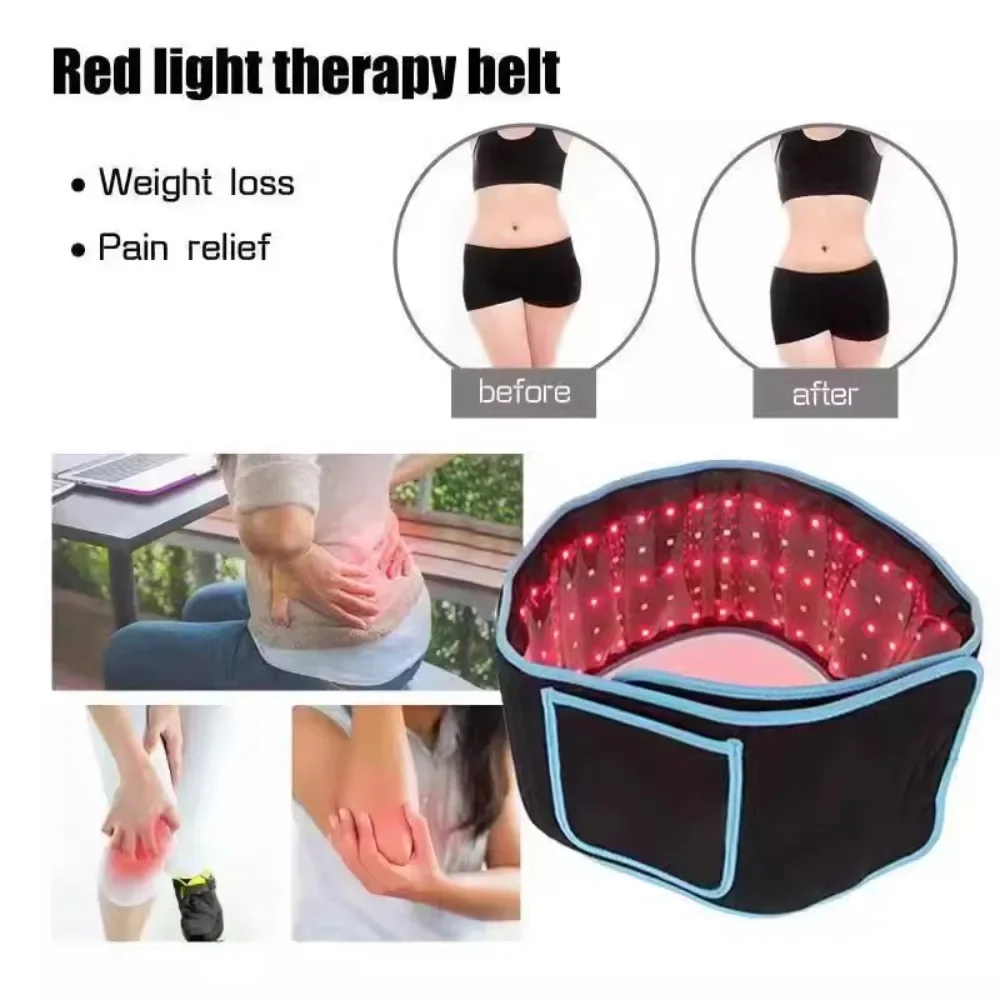LED Red Light Belt 850nm and 660nm Infrared Pad for Relieve Back Waist Shoulder Knees Joints Fatigue Burning Fat Slimming