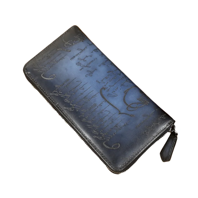 Мужской кошелек из натуральной кожи DIMY длинный большой бумажник в винтажном