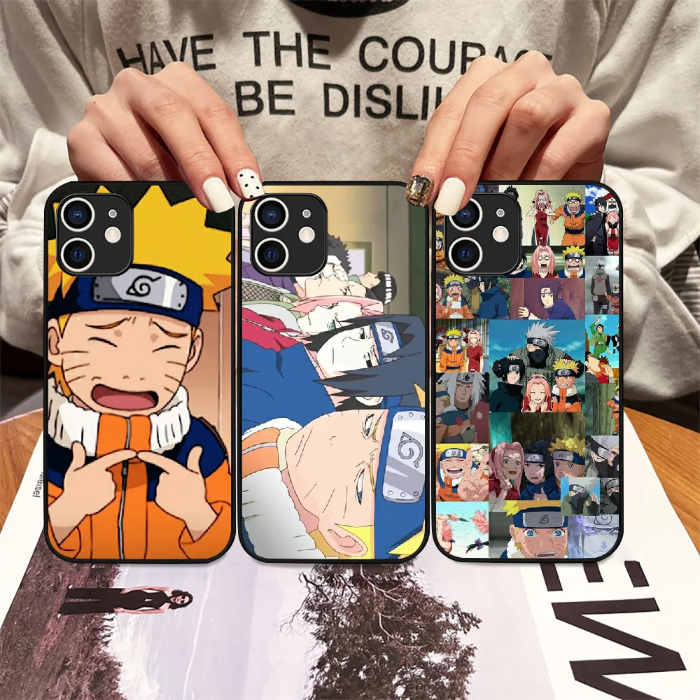 

Чехол для телефона с японским аниме Наруто для iphone SE 2020 6 6S 7 8 11 12 13 Mini Plus X XS XR Pro Max, Черный Модный чехол из ТПУ