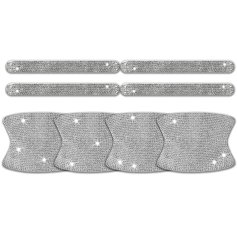 

Rhinestone Car Door Handle Stickers - 8PCS Bling Car Accessories Crystal Glitter Door Handle Protector Stickers Decals