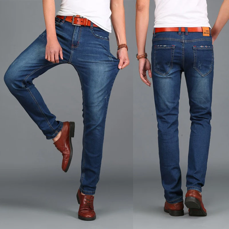 

Fashion Designer Jeans For Men Jeans Famous Brand Size 44 HIGHT QUALITY Calca jeans masculina tamanho 46 48 big size 2019 Winter
