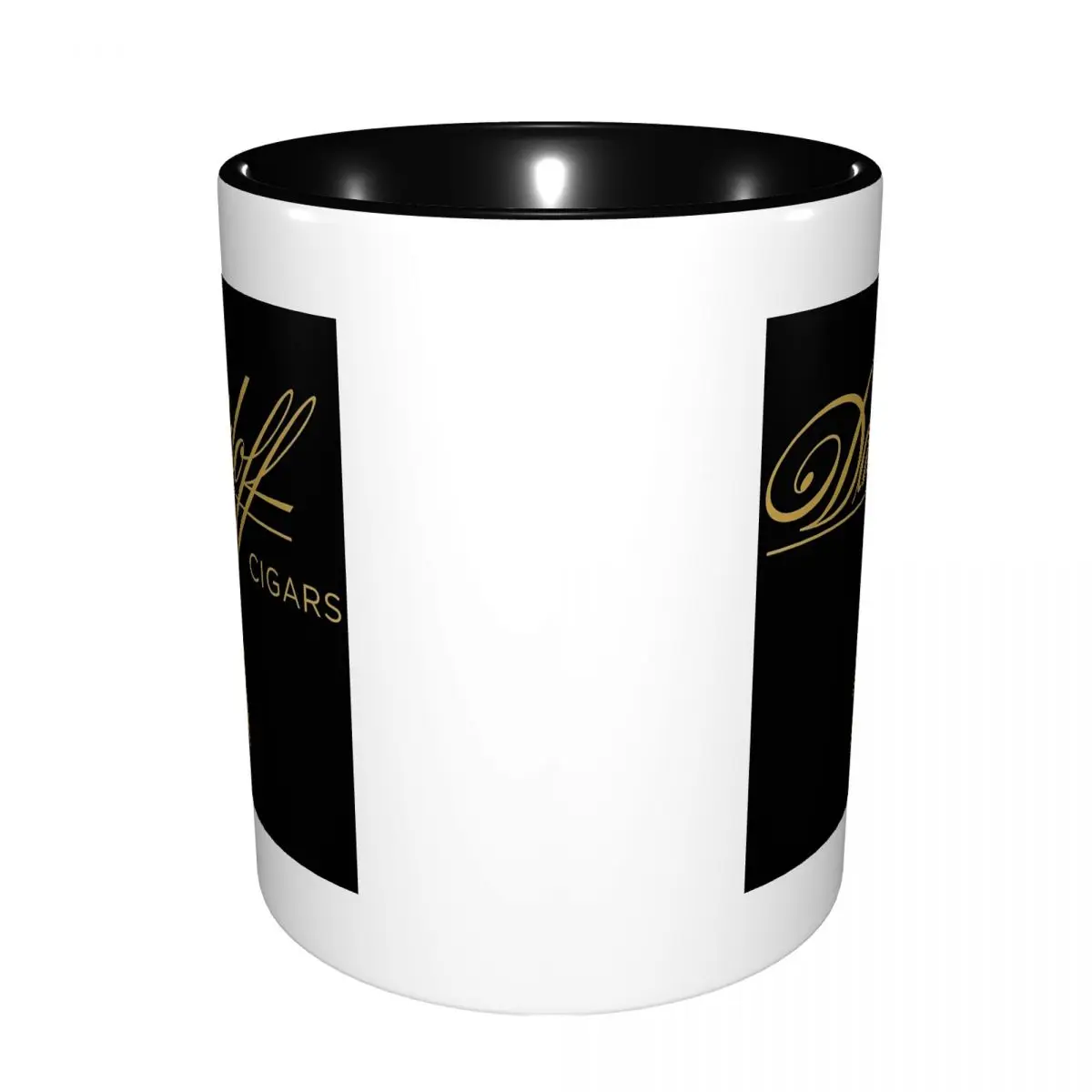 Фото Забавная керамическая кружка Davidoff Cigars Black Mug для кофе, чая, молока, посуда для напитков, подарок для женщин и мужчин №3