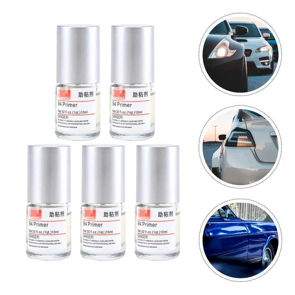 

5 Bottles Car Supplies Adhesive Promoter Primer Wipes Car Tape Promoter Attachment Tape Liquid Primer