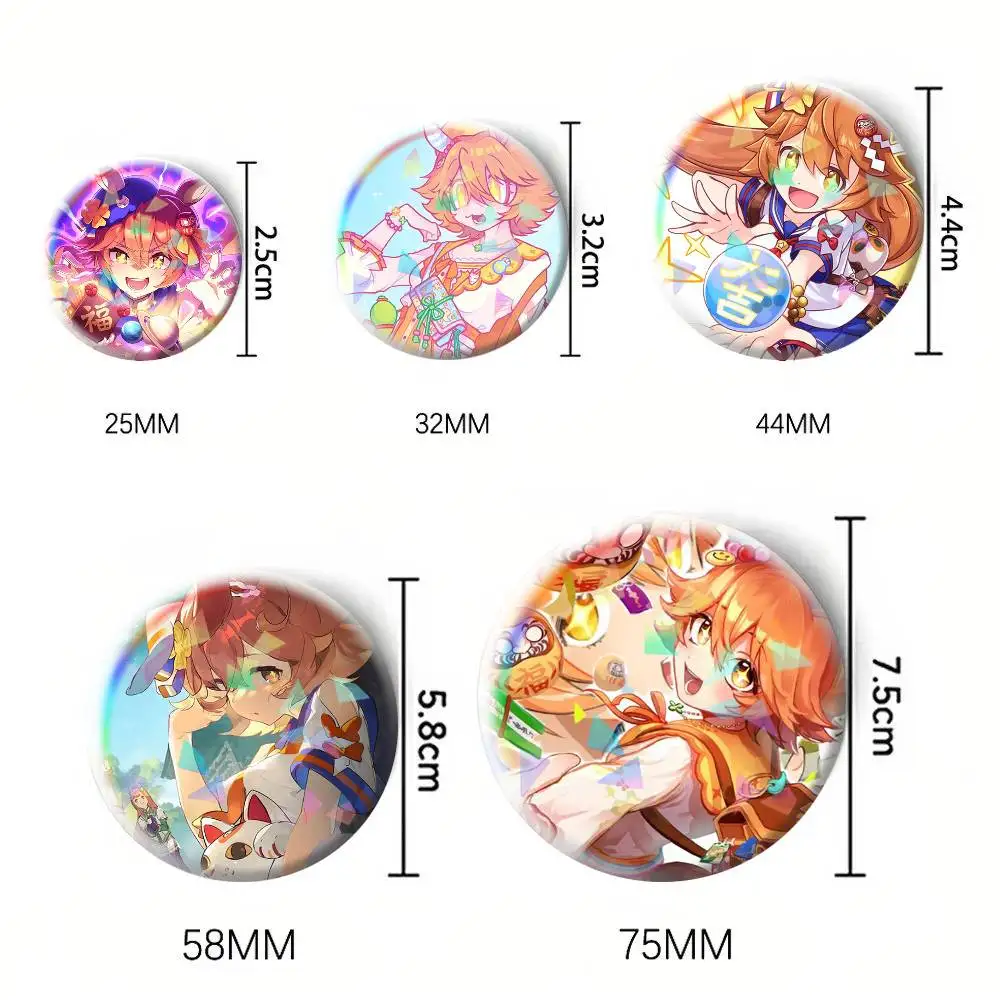Фото Брошь-значок Matikanefukukitaru Umamusume Pretty Derby UMA 75мм 44мм 25мм для рюкзаков, головных уборов, аксессуаров, игрушек №2