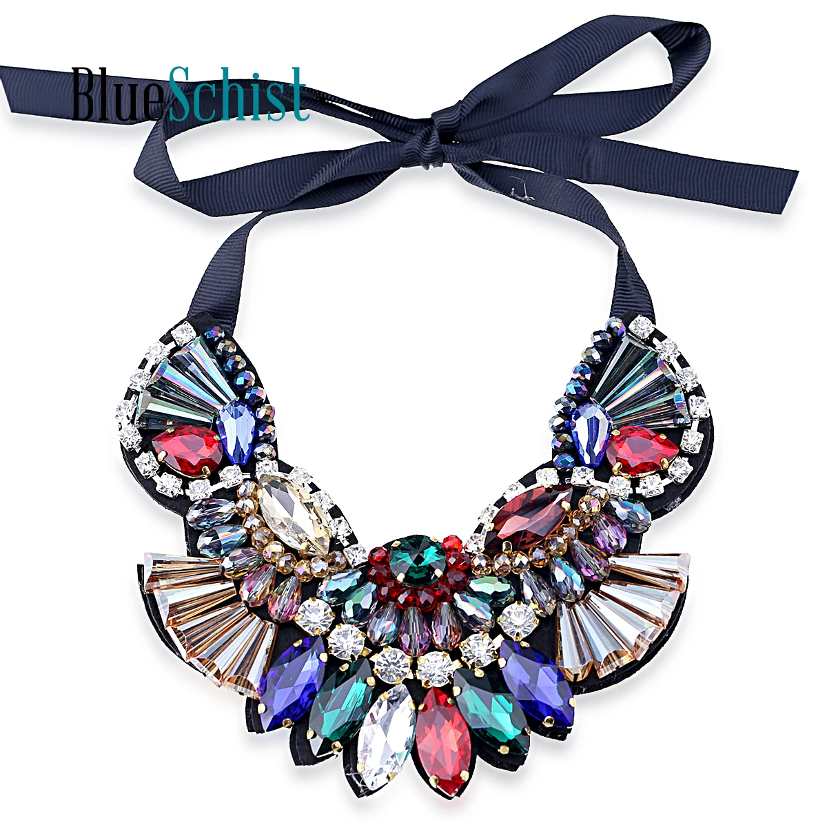 

Fashion Bohemia Multicolor Crystal Women Necklace Statement Pendant Collar Jewelry Accessory For Wedding Party Gifts Wholesale