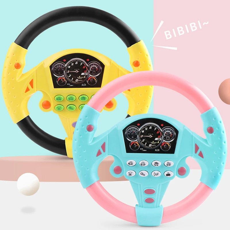

Kids Steering Wheel Toy with Light Sound Baby Kids Musical Educational Copilot Stroller Eletric Simulation Steering Wheel Vocal