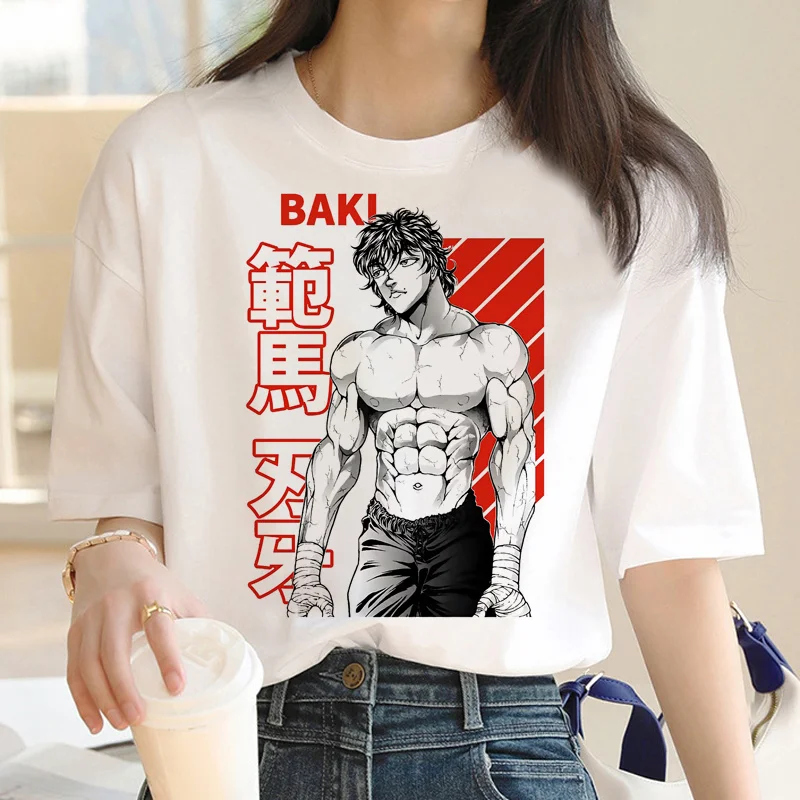 

Мужская футболка baki с рисунком манги Y2k, белая футболка с рисунком аниме, 2022
