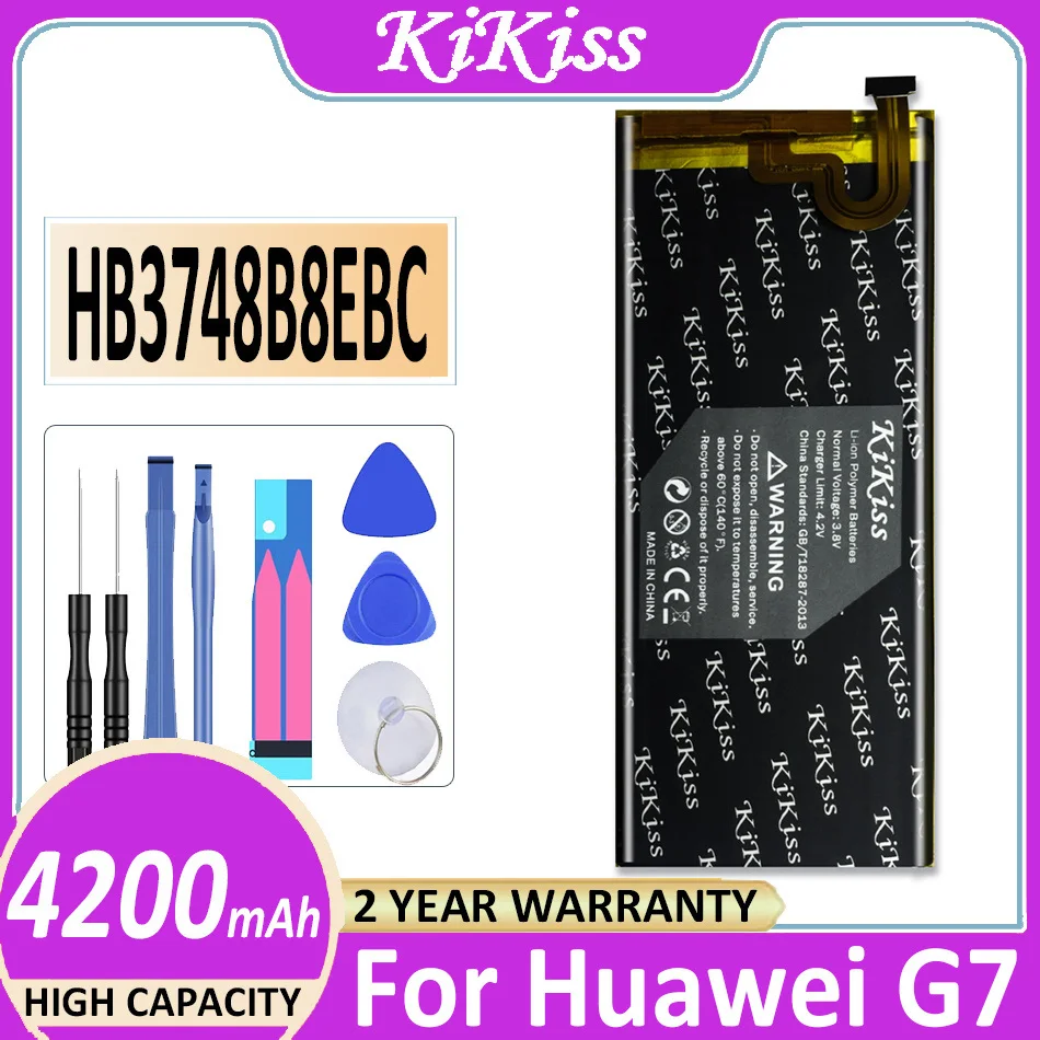 

4200mAh KiKiss Battery HB3748B8EBC for Huawei Ascend C199 G7 G7-TL100 C199-CL00 C199S RIO-AL00,CL00 L01 L02 L03 L11 TL00 UL00
