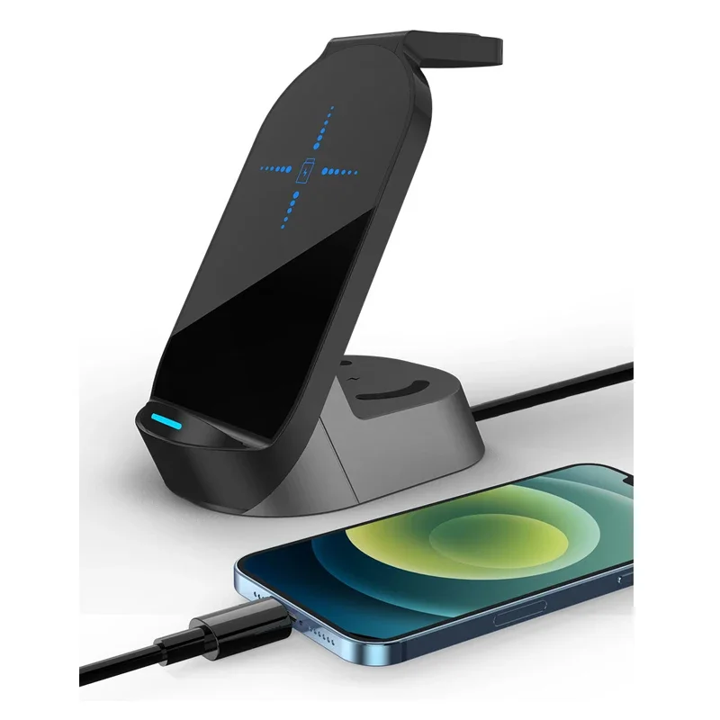 

Магнитное Беспроводное зарядное устройство 4 в 1, 15 Вт, быстрая Беспроводная зарядная станция для iPhone 12/12 Pro /12 Pro Max/12 Mini iWatch SE/6/5/4/3