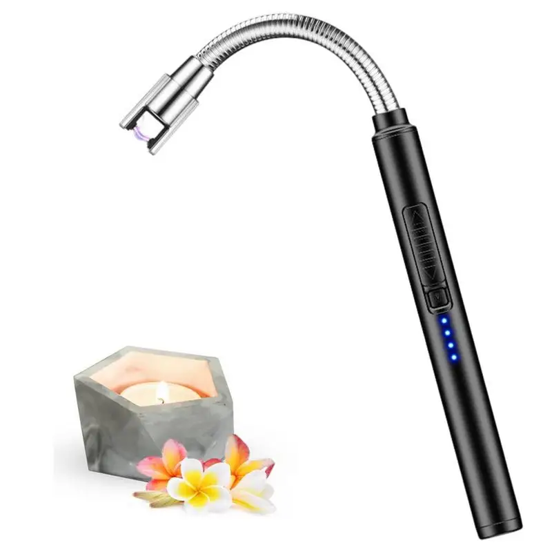 

New USB Electric Rechargeable Kitchen Lighter For Stove Windproof LED Plasma Arc Flameless Candle Lighters Outdoor Stoves BBQ