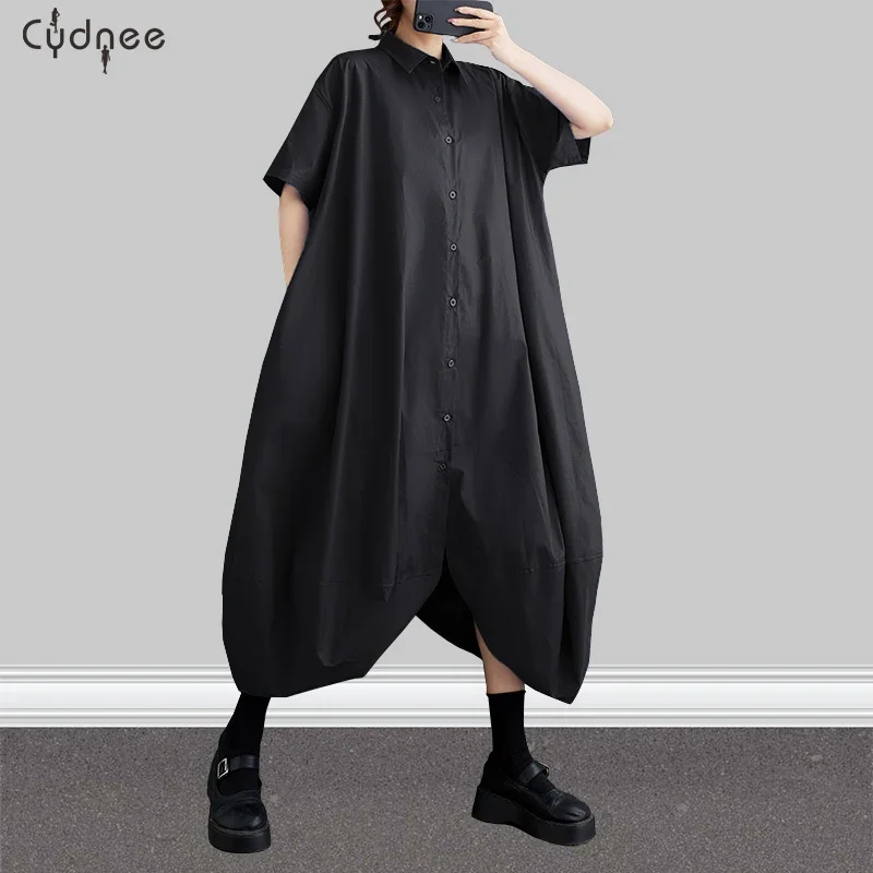 Платье женское однотонное свободного покроя повседневное простое милое длинное