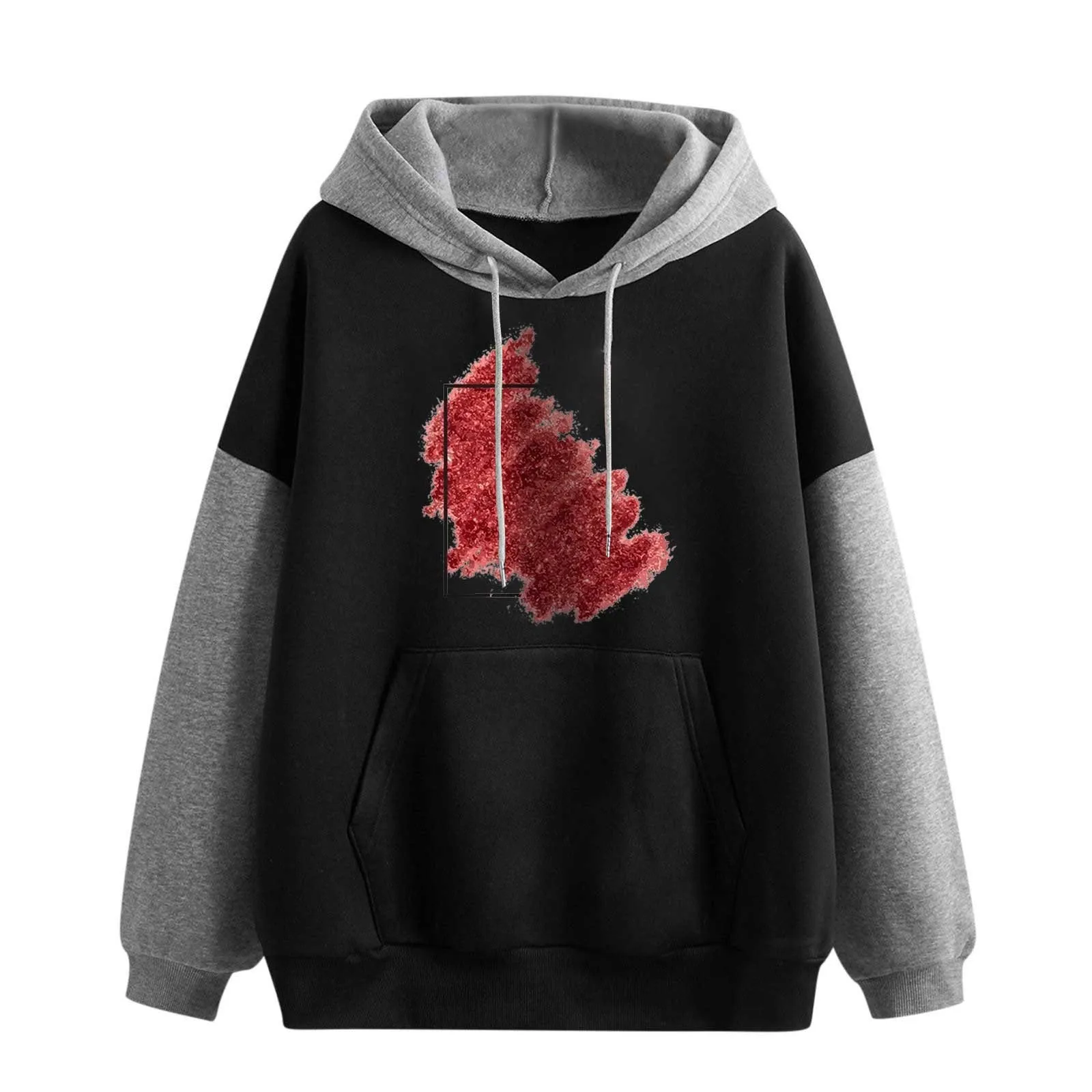 

Women's Long Sleeve Everyday Print Sweatshirt Long Sweatshirt Womens Sleeve Hoodie Sweatshirt Jumper Hooded Pullover Tops Blouse