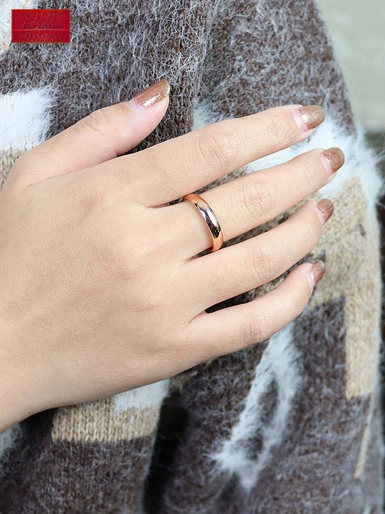 Jin Qilin Россия фиолетовое золото 585 пробы 4 карата розовое кольцо для пары глянцевый