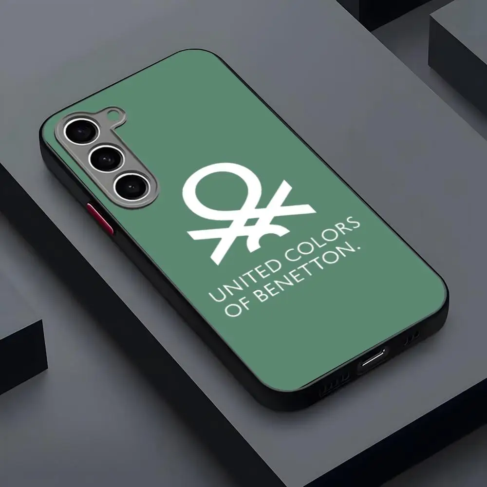 Фото Брендовый чехол для телефона Benetton, матовый прозрачный для Samsung S25Plus S21fe S22 FE S23 Ultra S24 Plus S25, роскошная задняя крышка №4
