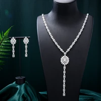 kellybola new luxury gorgeous trendy sexy long necklace earrings set for women bridal wedding cz party costume jewelry sets