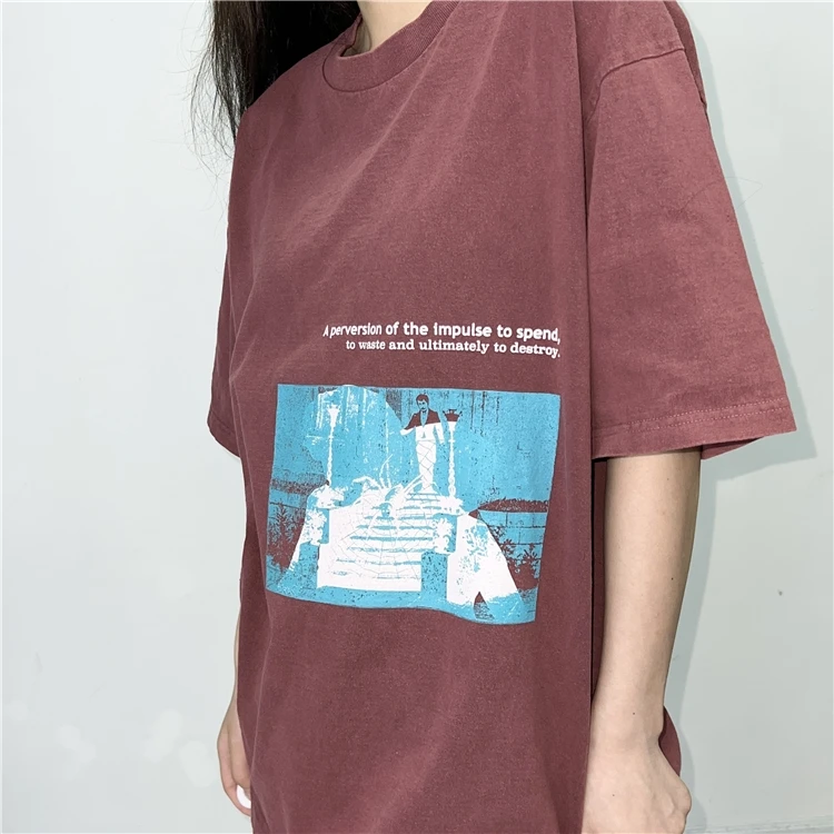 

20 Best Quality Washed Batik Burgundy Cav Empt Fahion Shirts Men CAVEMPT C.E Women T-shirt Vintage Tee Couple Clothes