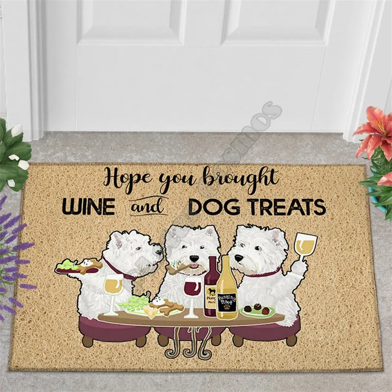 

Erugear West Highland White Terrier Doormat 3D Printed Doormat Non Slip Door Floor Mats Decor Porch Doormat