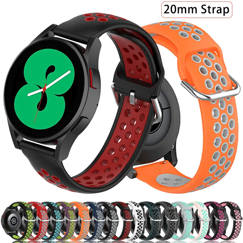 

20mm Strap For Garmin Forerunner 245 645 Music Silicone Wrist Watchband For Samsung Galaxy Watch 42mm Watch 4 4 Classic Gear S2
